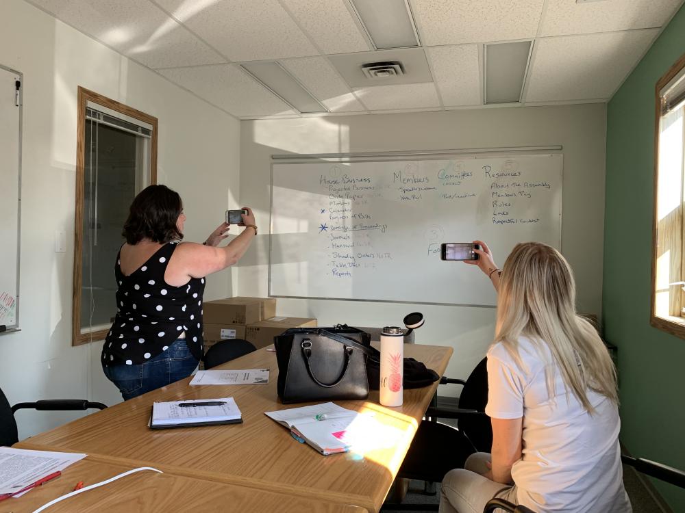 Project team members in a project planning session