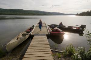 Dock at Nunatuk Campground, Yukon.