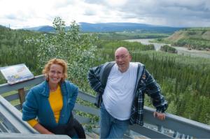 Interpretive staircase to the historic Five Finger Rapids, Yukon.